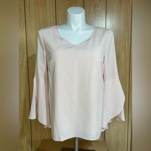 H by Halston Light Pink Flared Sleeve Blouse SZ - 12